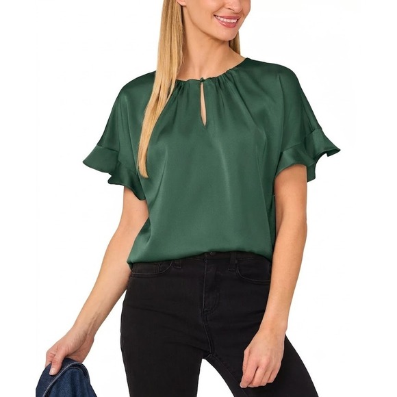 CeCe Tops - CeCe Women's Short-Sleeve Flutter Blouse Size M